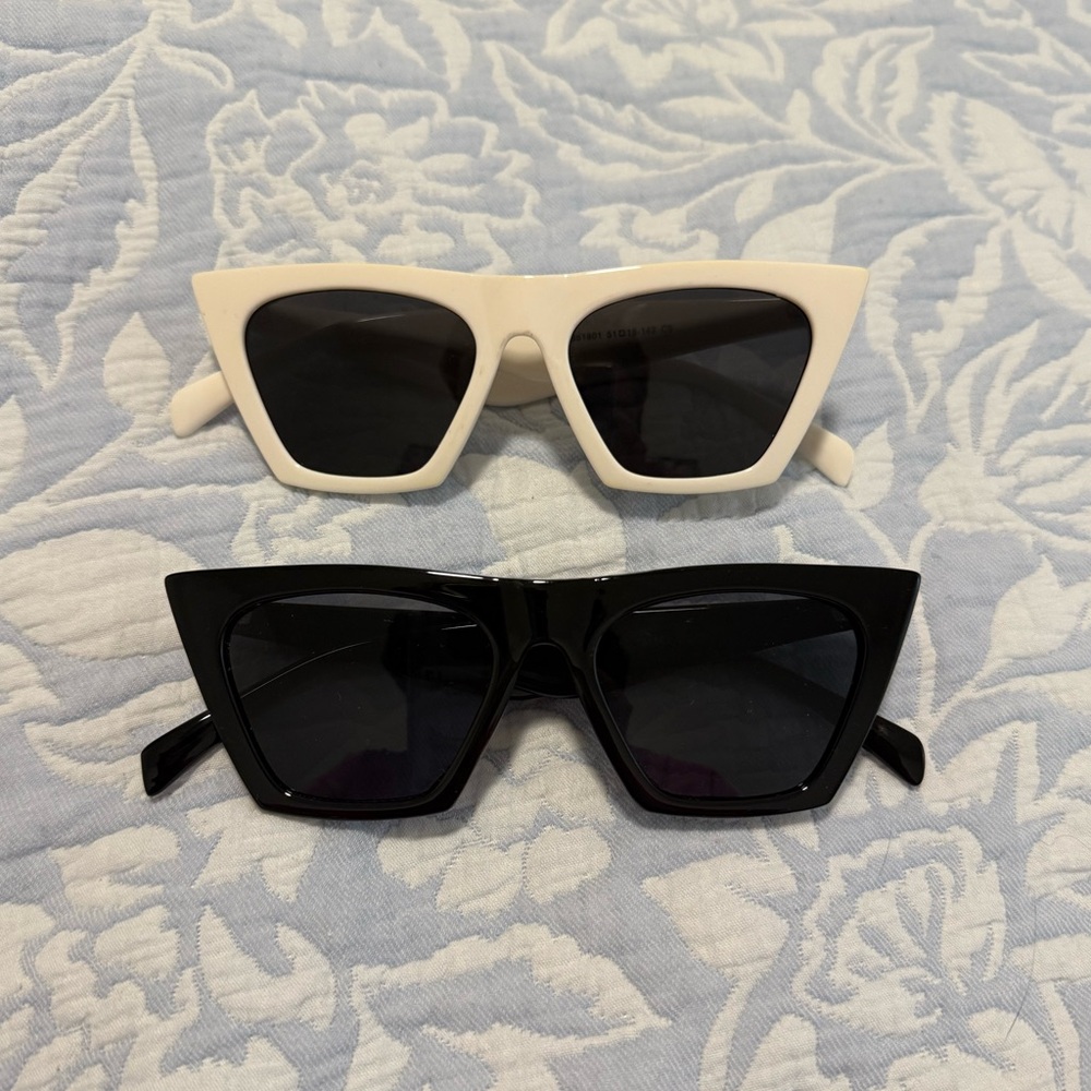 Stylish Black and White Sunglasses Set
